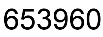 Number 653960 black image