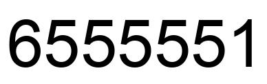 Number 6555551 black image