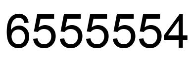 Number 6555554 black image