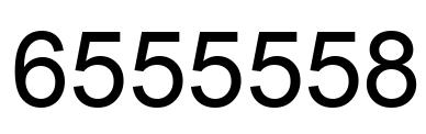 Number 6555558 black image