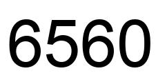 Number 6560 black image