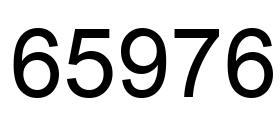Number 65976 black image