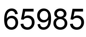 Number 65985 black image