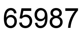 Number 65987 black image