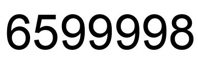 Number 6599998 black image