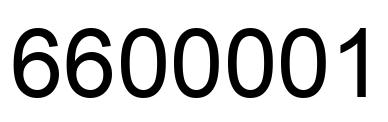 Number 6600001 black image