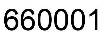 Number 660001 black image