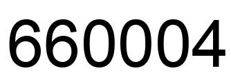 Number 660004 black image
