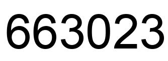 Number 663023 black image
