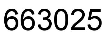 Number 663025 black image