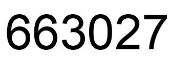Number 663027 black image