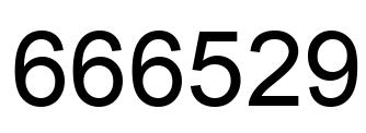 Number 666529 black image