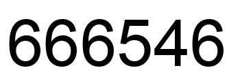 Number 666546 black image