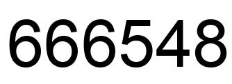 Number 666548 black image