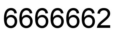 Number 6666662 black image