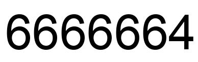 Number 6666664 black image