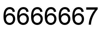 Number 6666667 black image