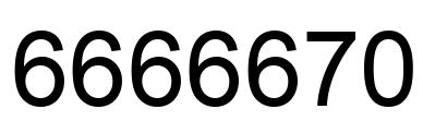 Number 6666670 black image