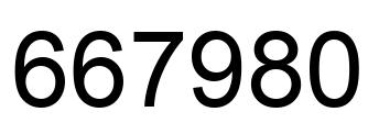 Number 667980 black image