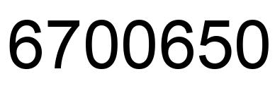 Number 6700650 black image