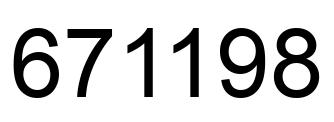 Number 671198 black image