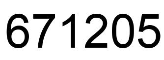 Number 671205 black image