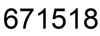 Number 671518 black image