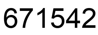 Number 671542 black image