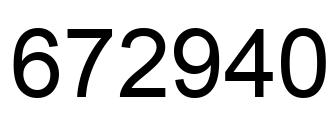 Number 672940 black image
