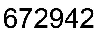 Number 672942 black image