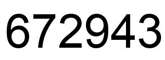 Number 672943 black image