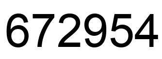Número 672954 imagen negro