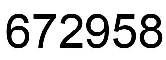 Number 672958 black image