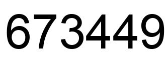 Number 673449 black image