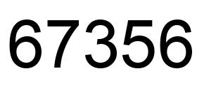 Number 67356 black image