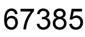Number 67385 black image