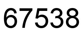 Number 67538 black image