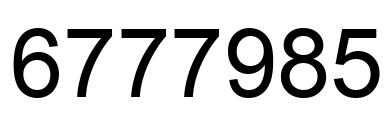 Número 6777985 imagen negro