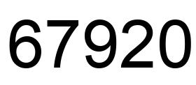 Number 67920 black image