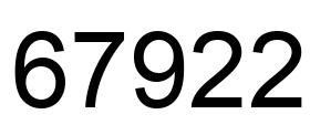 Number 67922 black image