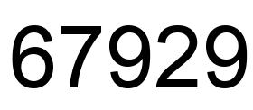 Number 67929 black image