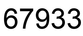 Number 67933 black image