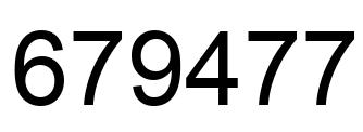 Number 679477 black image