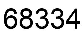 Number 68334 black image