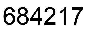 Number 684217 black image