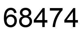 Number 68474 black image