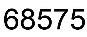 Number 68575 black image