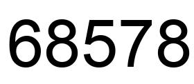 Number 68578 black image