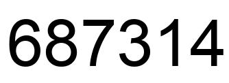 Número 687314 imagen negro