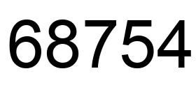 Number 68754 black image
